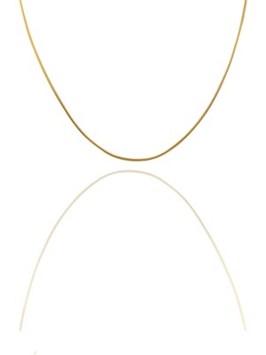 Söğütlü Silver Gümüş Altın Yaldızlı 60 cm Italyan Yılan Kolye