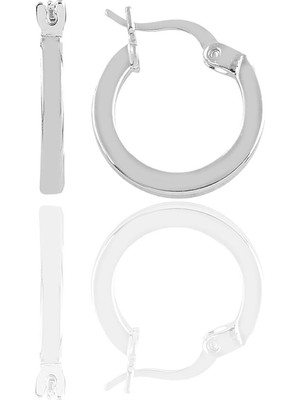 Söğütlü Silver Gümüş Balta Kilit 17 mm Halka Küpe