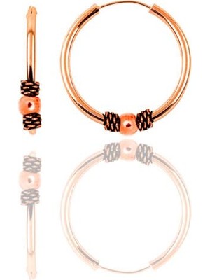 Söğütlü Silver Gümüş Rose 12 mm Mini Toplu Halka Küpe