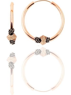 Söğütlü Silver Gümüş Rose 12 mm Mini Işlemeli Halka Küpe