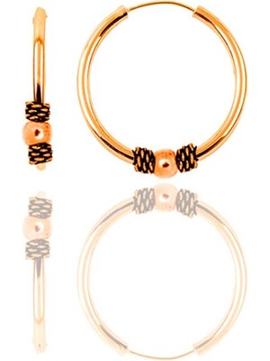 Söğütlü Silver Gümüş Rose 17 mm Toplu Halka Küpe