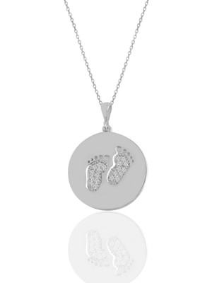 Söğütlü Silver Gümüş Zirkon Taşlı Ilk Adım Kolye