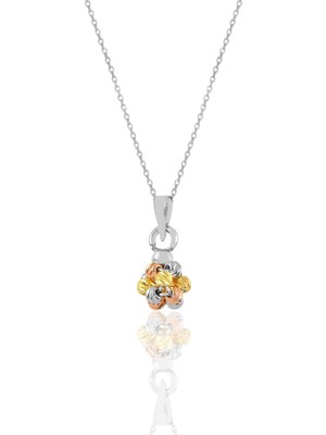 Söğütlü Silver Gümüş Altın Yaldızlı Rodaj ve Rose Renkli Dorissa Dorica Top Kolye