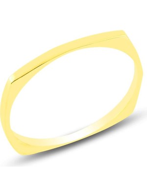 Söğütlü Silver 925 Ayar Gümüş Altın Yaldızlı Delicate Yüzük Sade Tasarım