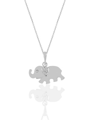 Söğütlü Silver Gümüş Zirkon Taşlı Fil Kolye
