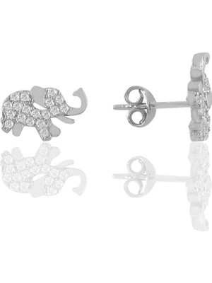 Söğütlü Silver Gümüş Zirkon Taşlı Fil Küpe