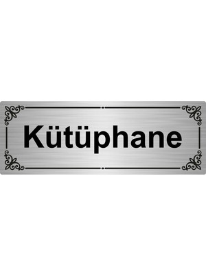 Özarslan Dizayn Kütüphane 7 x 20 cm  Gümüş Renk Metal Yönlendirme Levhası