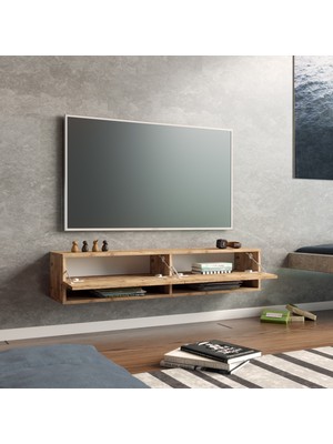 L'occi Concept Delphin 140 cm Raflı Kapaklı Tv Ünitesi DLP11-A Çam