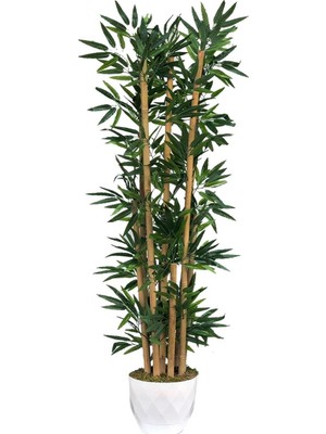 Gardenonya Yapay Bambu Ağacı Yoğun Yapraklı 5 Sopalı 150 cm