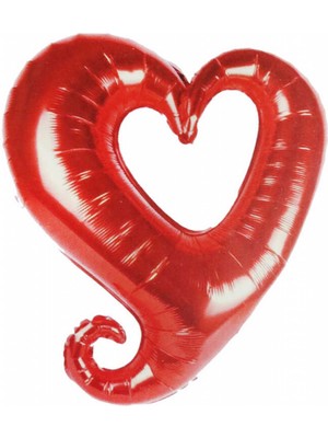 Hayaller Dükkanı Folyo Balon Kalp Ortası Boş Kırmızı 18 Inc P1