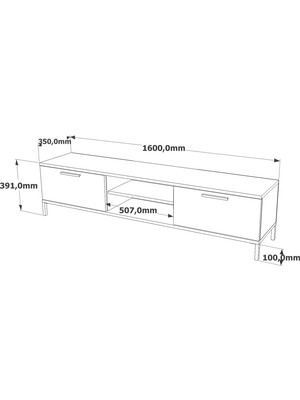 L'occi  Concept Joseph Tv Ünitesi Orta Sehpa Metal Ayaklı 2'Li Set Çam JZ5-AA