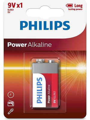 Philips 6LR61P1B/05 Alkaline Battery 9V Pil