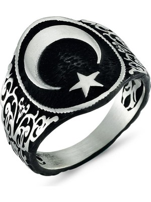 Takılingo Sade Ayyıldız Taşsız Gümüş Erkek Yüzük