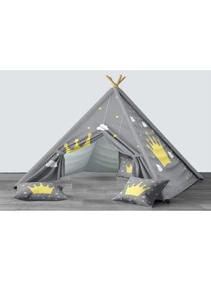 instababyrooms Dijital Baskılı Kızıldereli Mindersiz Çocuk Odası Oyun Çadırı Model 079