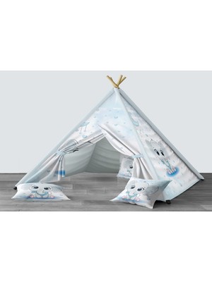 instababyrooms Dijital Baskılı Kızıldereli Mindersiz Çocuk Odası Oyun Çadırı Model 210