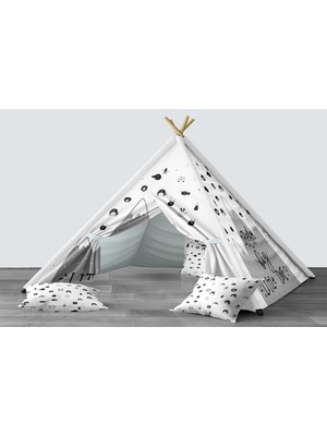 instababyrooms Dijital Baskılı Kızıldereli Mindersiz Çocuk Odası Oyun Çadırı Model 296