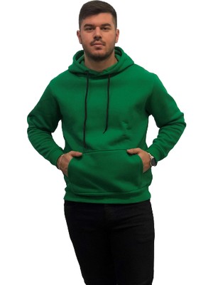 Amor Man Kapüşonlu 4 İplik Çok Kalın Tam Kışlık Pamuk Oversize Erkek Sweatshirt