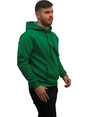 Amor Man Kapüşonlu 4 İplik Çok Kalın Tam Kışlık Pamuk Oversize Erkek Sweatshirt