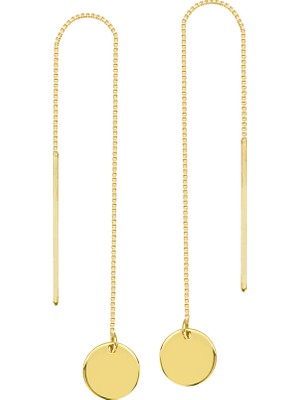 Altın Sepeti Altın Zincirli Pul Küpe