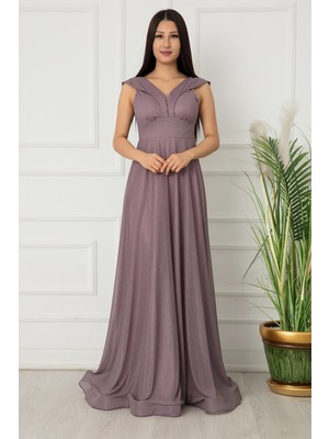 Kalopya Ruby 13280 Simli Tül Uzun Elbise