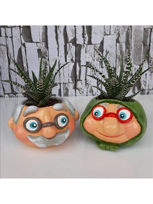 Bulut Dede-Nine Saksı Set Ikili Yeşil