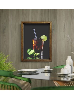 Bk Gift Cafe & Bar & Restaurant Konseptli Doğal Masif Ahşap Çerçeveli Tablo-46