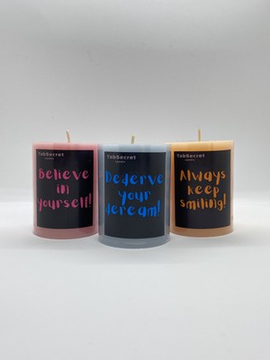 TabSecret Candle Affirmation Series Aromalı 3'lü Mum Seti