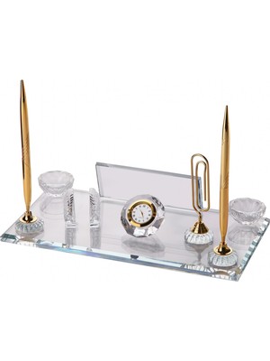 CLK İsme Özel Kabartma Dökdörtgen Şeffaf Kristal Masasütü İsimlik