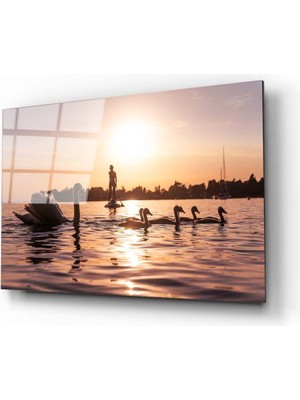 Aras Glass Art Kuğu Cam Tablo