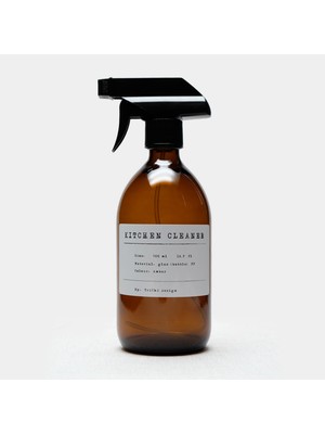 Trichi Design 500ML Amber Cam Sıvı Sabunluk ve Sprey Şişe Pp Beyaz Etiket ( 3 Adet )