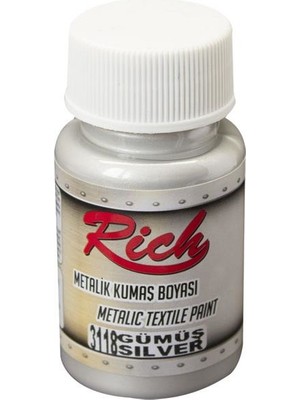 Rich Metalik Kumaş Boyası 50 Cc. 3118 Gümüş