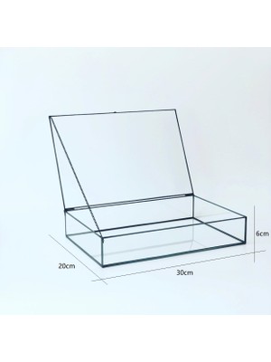 Vitrayverteks Kapaklı Cam Takı Kutusu Makyaj Organizer Çikolata Kutusu