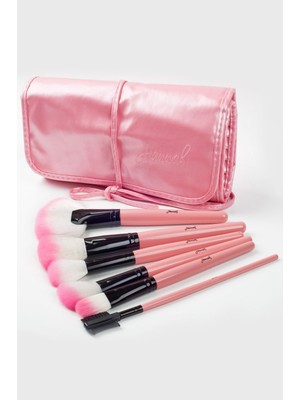 Hannah Pembe 32 Parça Deri Çantasında Makyaj Fırça Seti