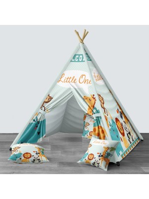 instababyrooms Dijital Baskılı Kızıldereli Mindersiz Çocuk Odası Oyun Çadırı Model 021
