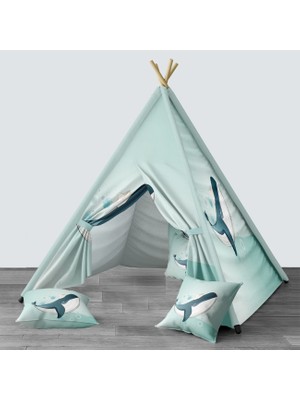 instababyrooms Dijital Baskılı Kızıldereli Mindersiz Çocuk Odası Oyun Çadırı Model 1374