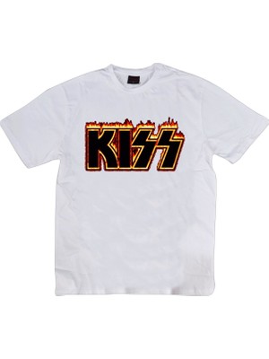 stonedfame Kiss Baskılı T-Shirt