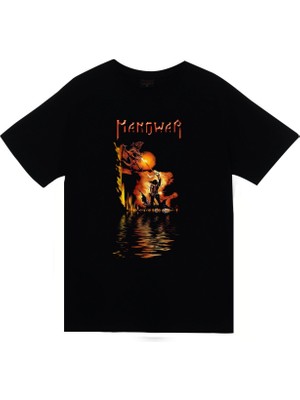 stonedfame Manowar Baskılı T-Shirt