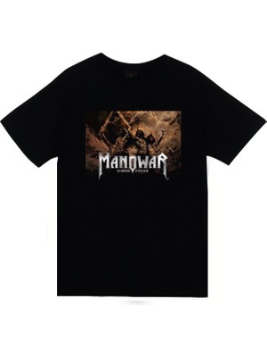 stonedfame Manowar Baskılı T-Shirt
