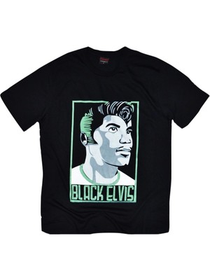 stonedfame Black Elvis Tişört Baskılı T-Shirt
