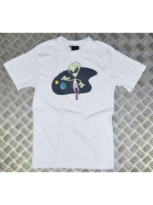 stonedfame Alıen Baskılı T-Shirt