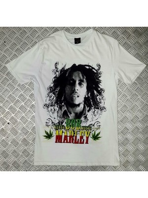 stonedfame Bob Marley Baskılı T-Shirt