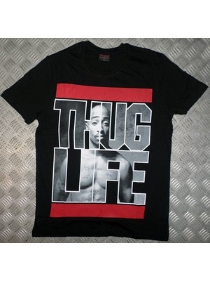 stonedfame Thug Lıfe Baskılı T-Shirt