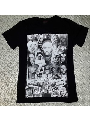stonedfame Legend Of Rap Baskılı T-Shirt