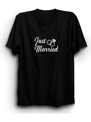 stonedfame Just Married Evlendik Baskılı Tshirt