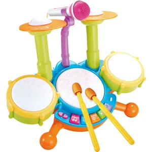 Çocuk Toddler Elektrikli Davul Kiti Mikrofon ile Set Çocuk Müzikal Oyuncaklar Yeşil (Yurt Dışından)