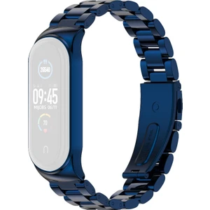 Metal Üç Boncuk Paslanmaz Çelik Kordonlu Saati Xiaomi Mi Band İçin 6/5/4/3 (Yurt Dışından)