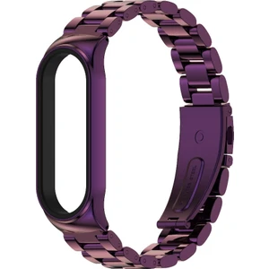 Metal Üç Boncuk Paslanmaz Çelik Kordon Xiaomi Mi Band İçin 6/5/4/3 (Yurt Dışından)