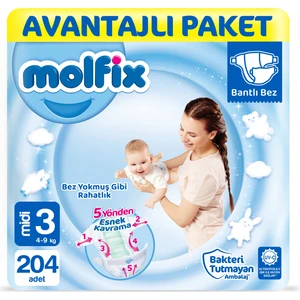 Bebek Bezi Avantajlı Paket Midi 3 Numara 204 Adet