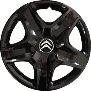 Hmnl  Citroen Saxo 16'' Inç Piano Black 4'lü Set Jant Kapağı Çelik Jant Görünümlü