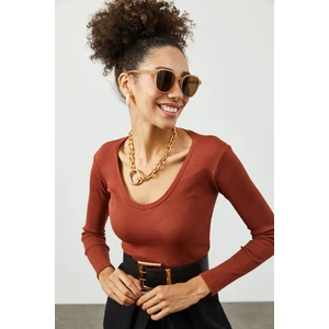 Kiremit V Yaka Kaşkorse Bluz 2KXK2-45451-16